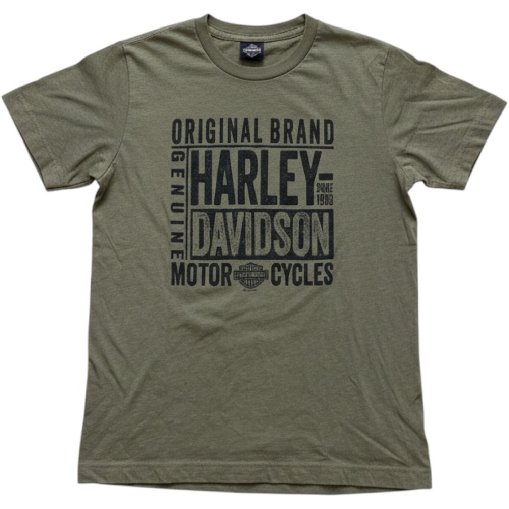 Harley-Davidson Graphic T-Shirt Kids Youth Medium Olive Green Mountain Creek GA